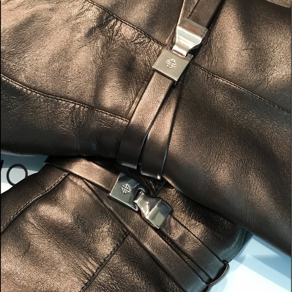 Antonio Melani Black Leather Heeled Boots - Picture 5 of 12